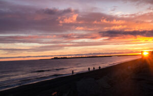 Sunset over Nome beach