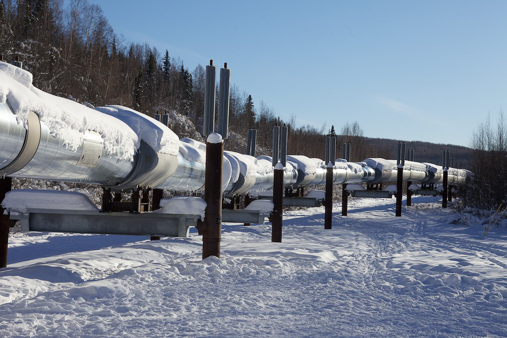 The Alaska oil pipeline, just north of Fairbanks, taken Feb. 25, 2013. Photo: Malcolm Manners via Flickr Creative Commons.