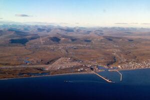 An aerial view of Nome. Photo: David Dodman, KNOM.