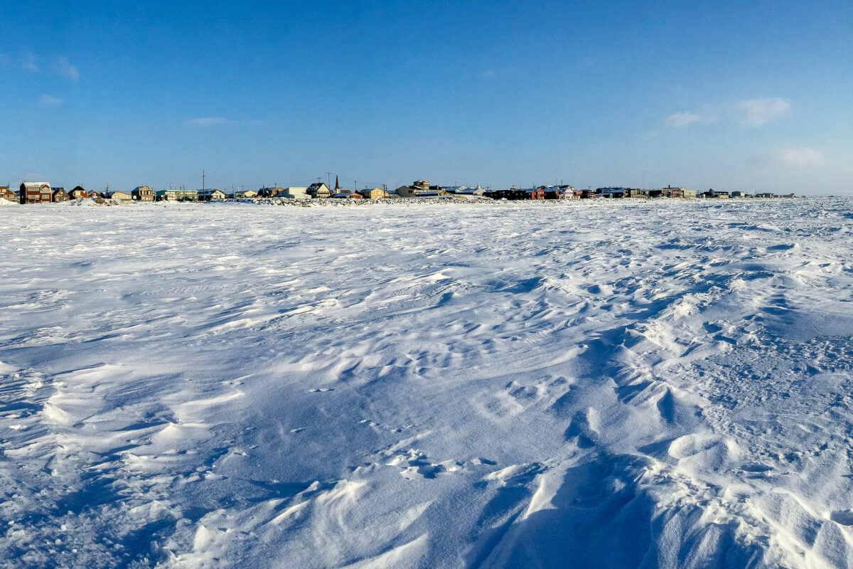 Nome, Alaska, from the frozen Bering Sea