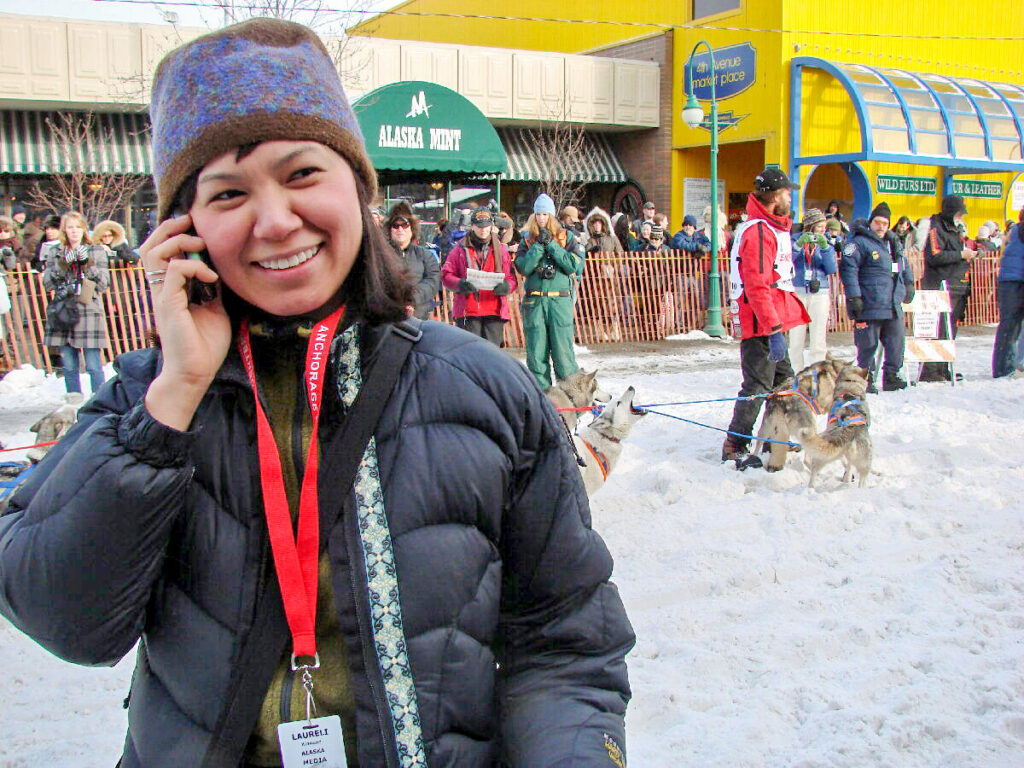 Laureli Ivanoff in Anchorage, Iditarod 2010