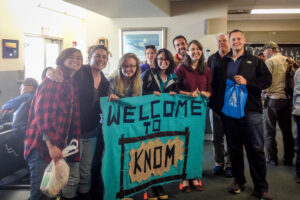 Welcoming Laura Kraegel at the Nome Airport