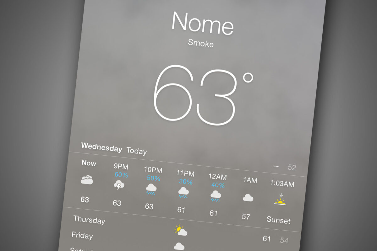 Smoke in Nome's weather forecast