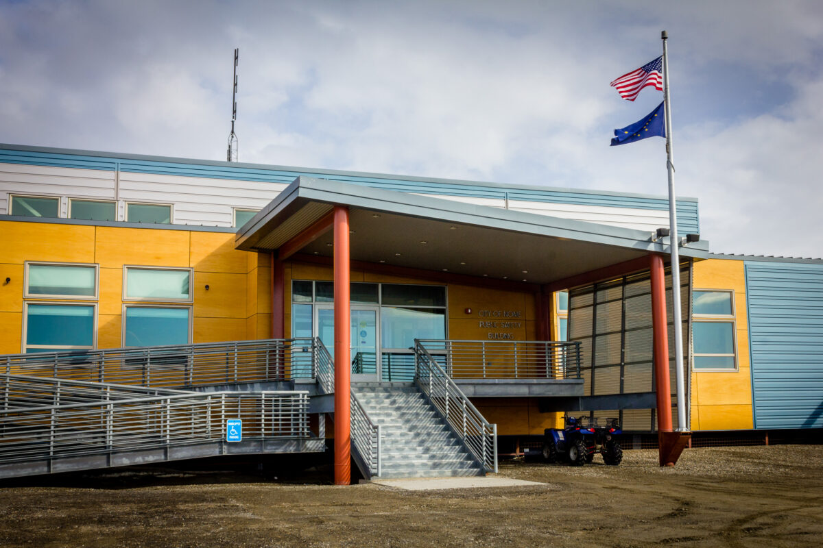 Nome's Public Safety Building in April 2014, where the Nome Volunteer Ambulance Department is currently housed. Photo: Matthew F. Smith, KNOM file.