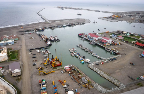 Aerial view of Nome's port. Photo: Joy Baker, City of Nome.