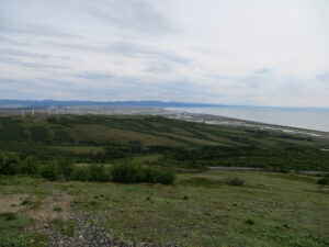 A view of Unalakleet from a nearby mountaintop. (Photo: Maddie Winchester, KNOM)
