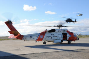 Coast Guard MH-60 Jayhawk rescue helicopter in Kotzebue