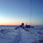 KNOM's AM transmitter site, on the snowy tundra a few miles outside Nome.