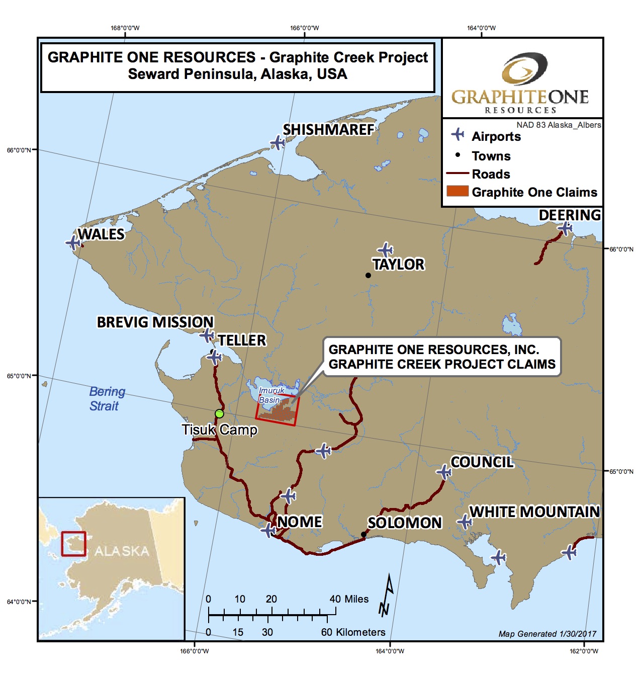 The proposed Graphite Creek mine site that has a net present value of over $1-billion according to the latest assessment. Photo Credit: Graphite One Resources (2017)