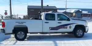 A Trooper vehicle parked in Nome. Photo Credit: Davis Hovey, KNOM (2017)