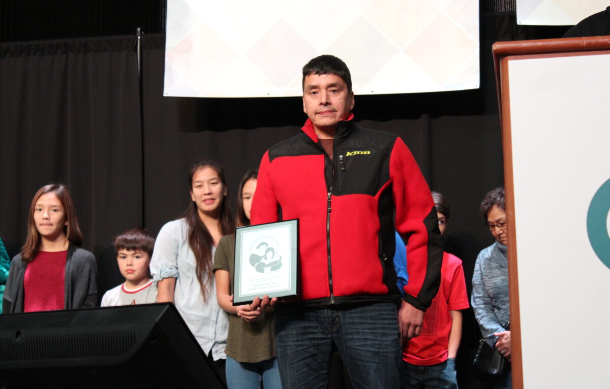 Okleasik received the AFN Parent of the Year Award at the 2017 Alaska Federation of Natives Convention.