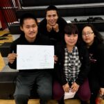 Frank Myomick, Alvin Washington, and Ryleigh Elachik were the three Youth Leaders from St. Michael School who attended the retreat along with their sponsor, Pauline Richardson. In the Unalakleet school gym they shared their ideas for ways to strengthen their community.