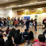 Students at the 2017 BSSD Youth Leaders retreat in Unalakleet danced with the King Island Dance Group and the Nome-St. Lawrence Island Dance Group.