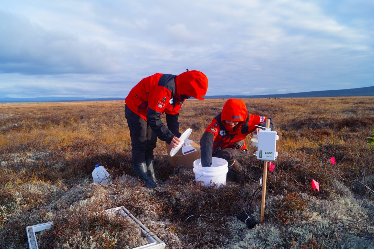 Members of the KOPRI research team take samples at their site near Council (Photo courtesy of Min Jung Kwon, 2017)