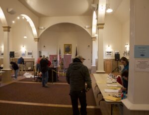 Nome's polling place on Municipal Election day. Photo Credit: Gabe Colombo, KNOM (2017)