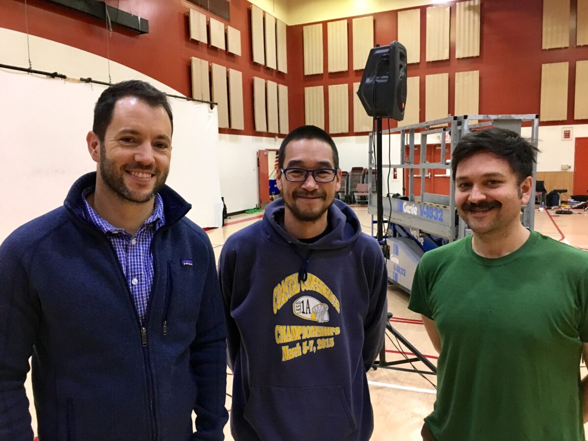 Collaborators Ryan Conarro, Gary Beaver, and Justin Perkins before the Nome premier of Alaxsxa | Alaska.