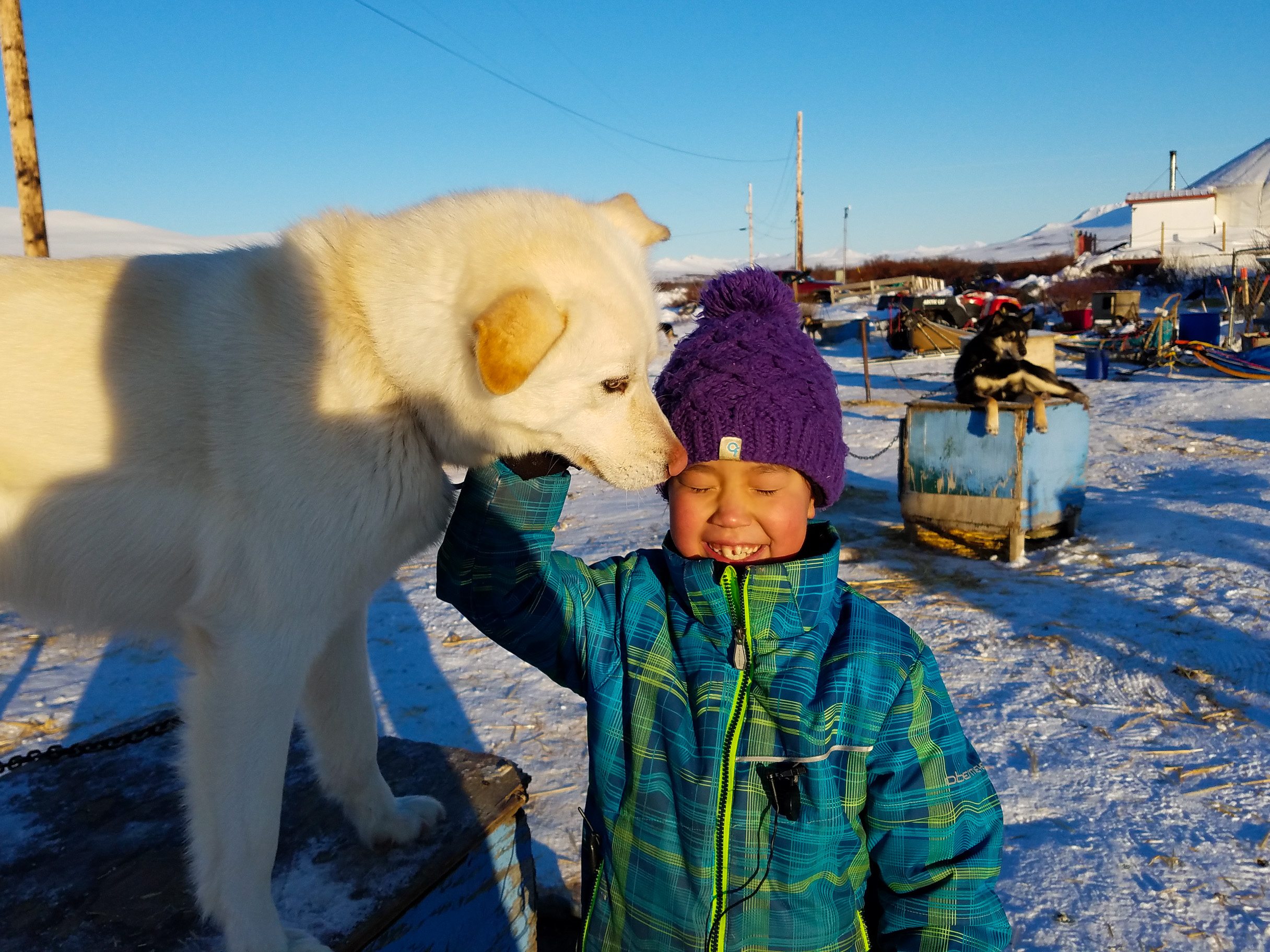 Haley Evans and Casto in Nome, 2018.