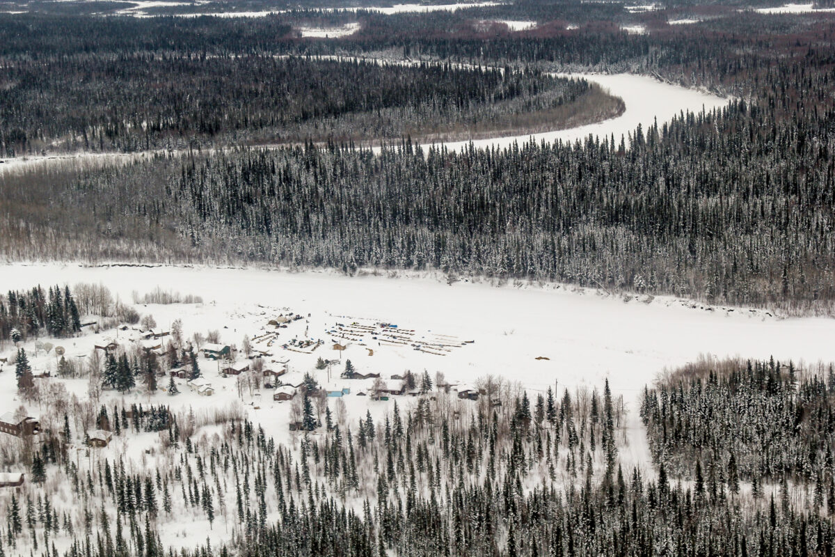 Aerial landscape of the Nikolai checkpoint.