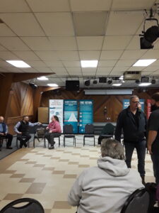 The Office of Substance Misuse and Addiction Prevention hosted a town hall meeting in Nome about the opioid epidemic. Photo Credit: Davis Hovey, KNOM (2018)