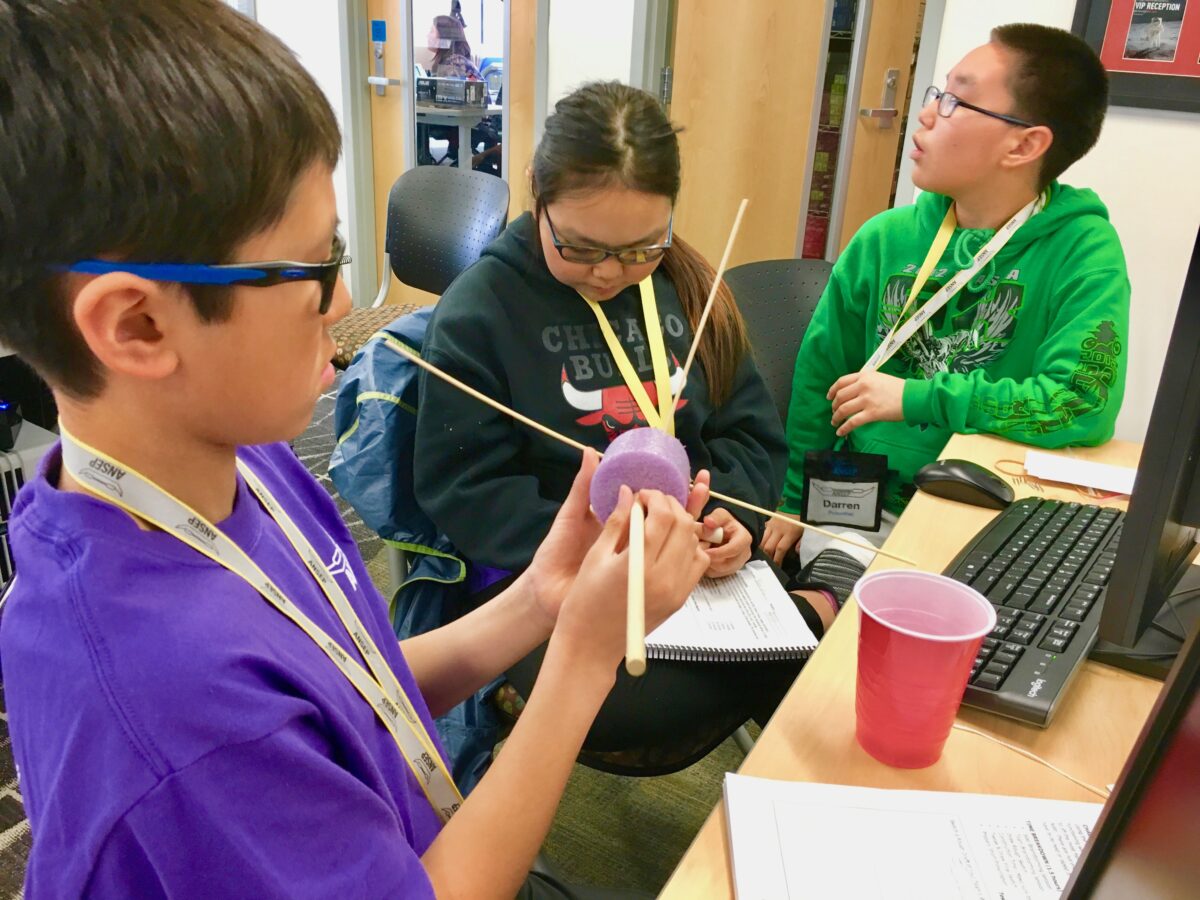 BSSD students work on an engineering project at the Alaska Native Science and Engineering Program Middle-School Academy (Photo: ANSEP, used with permission)