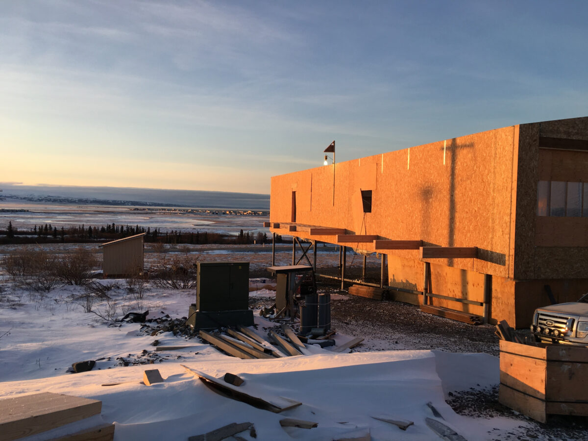 New building under construction in Unalakleet to offer assisted living services to elders throughout the region. Photo provided by The Rasmuson Foundation (2018)
