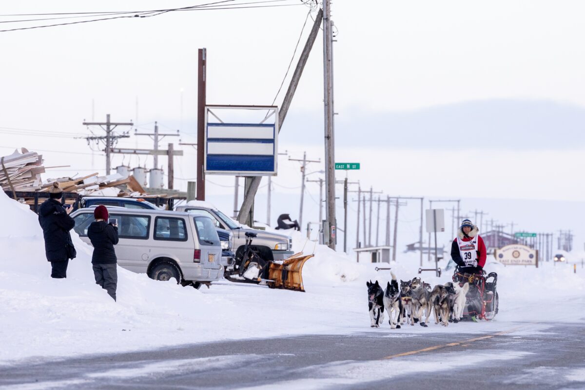 Iditarod musher on Nome’s Front Street