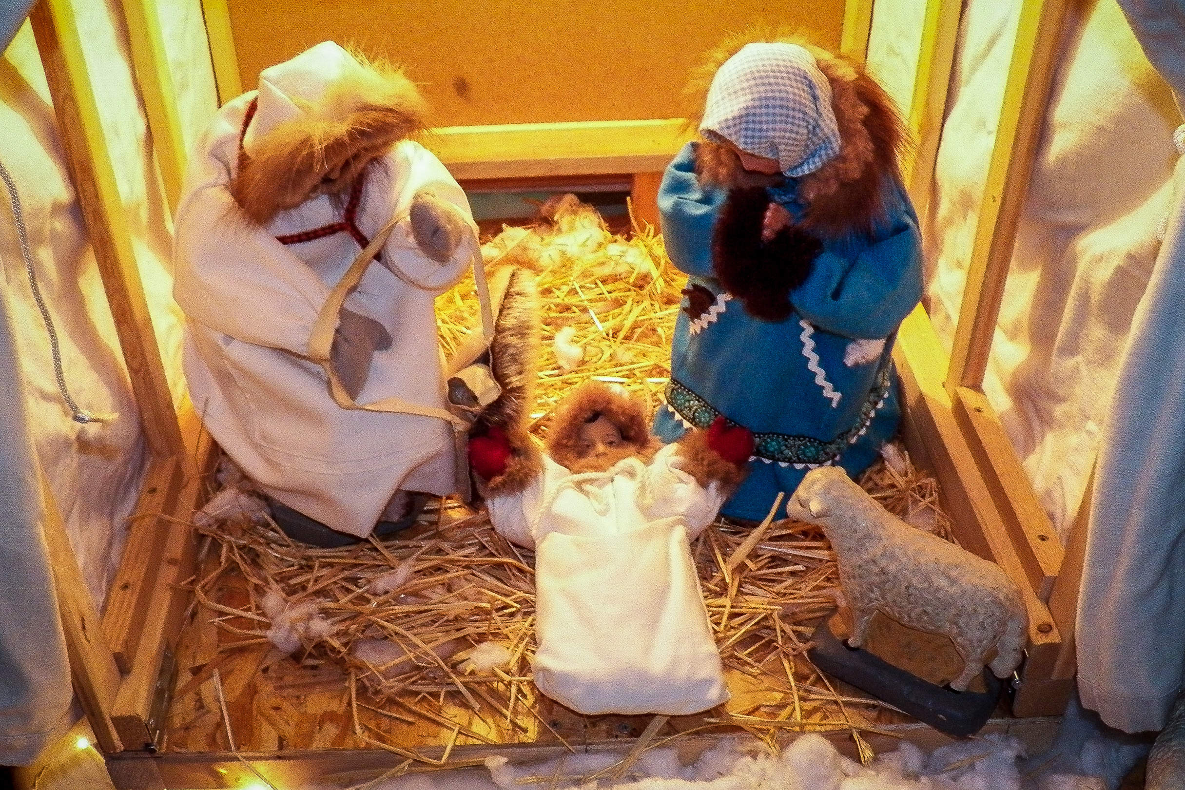 A close-up picture of the Nativity set at St. Joseph Church in Nome.