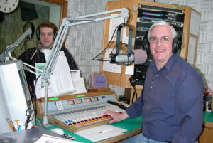 A photo of Andrew McDonnell and Tom Busch in the studio.
