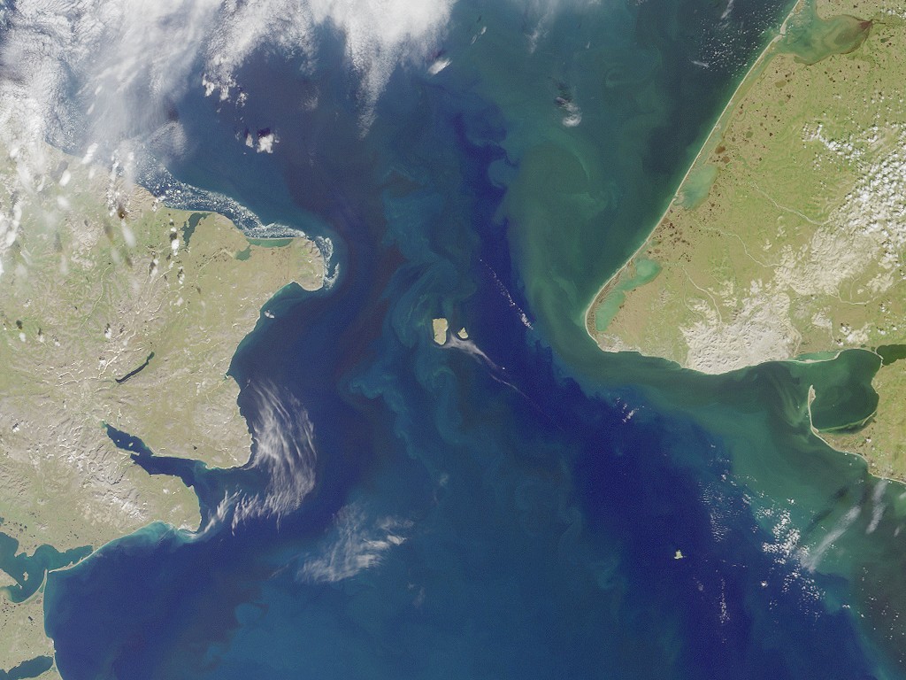 Satellite photo of Bering Strait