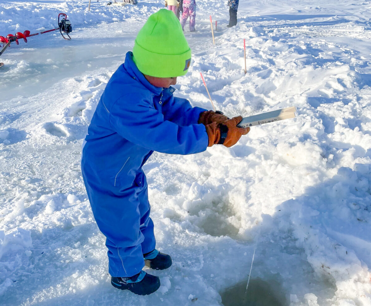 Nome students learn cultural values while ice fishing - KNOM Radio