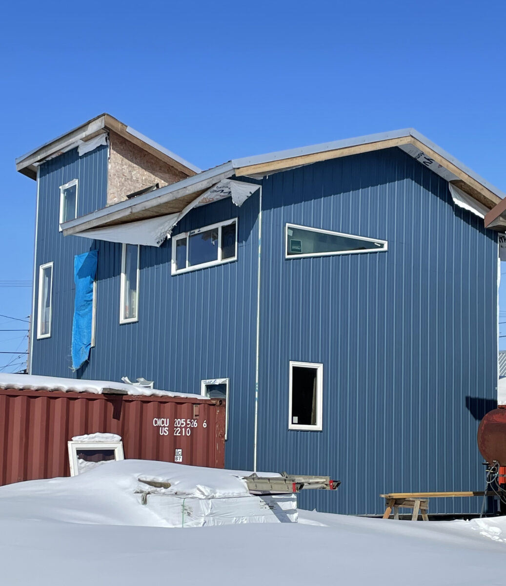 An unfinished home located on East King Place in Nome. Photo by Greg Knight/KNOM (2023)