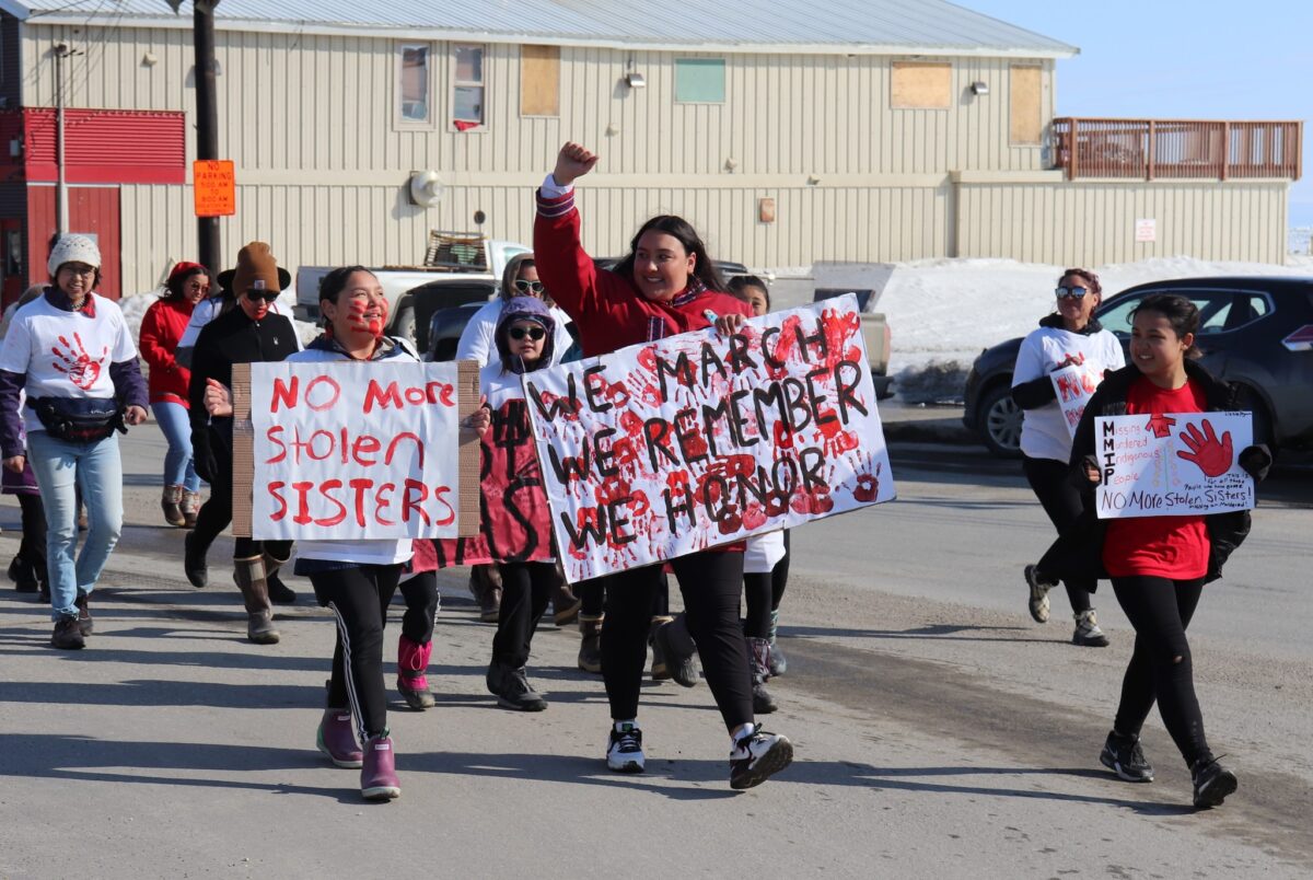 A march was held in downtown Nome on May 5 to mark the remembrance of Missing and Murdered Indigenous Women & Girls.