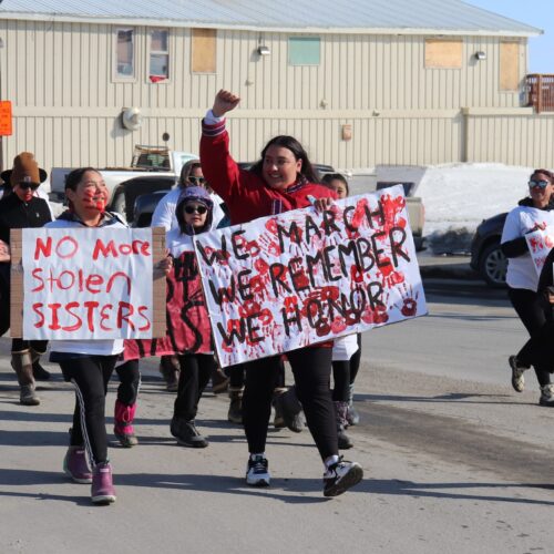 A march was held in downtown Nome on May 5 to mark the remembrance of Missing and Murdered Indigenous Women & Girls.