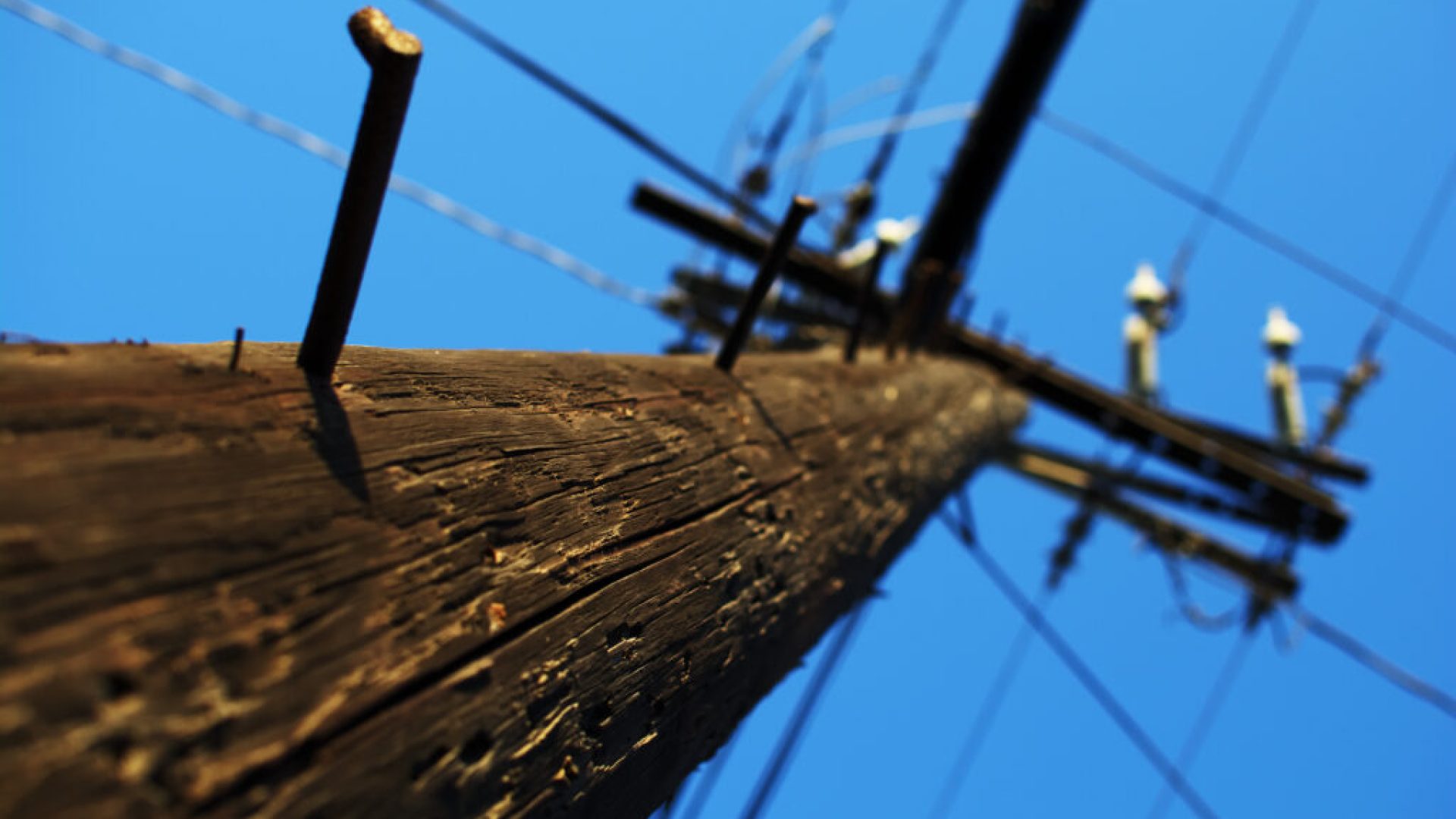 A power pole in Nome. KNOM stock photo.